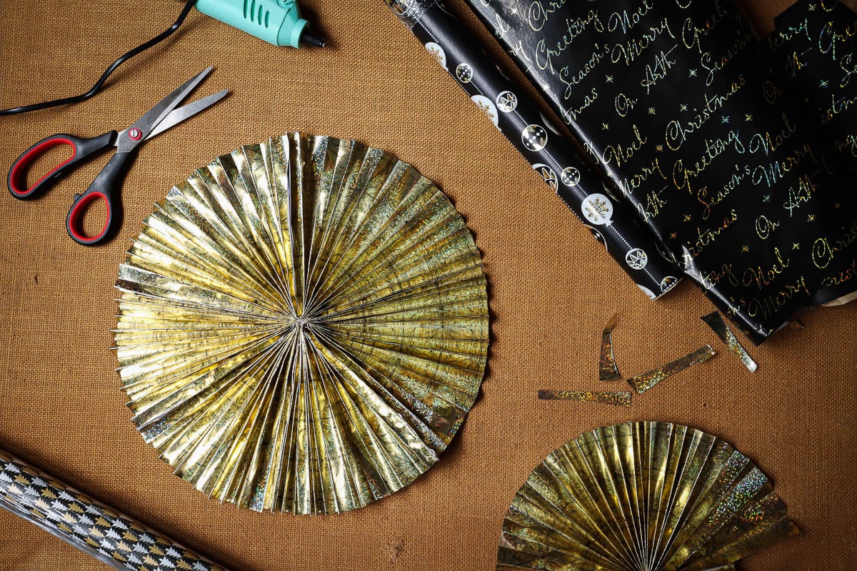 Decorations made with wrapping paper