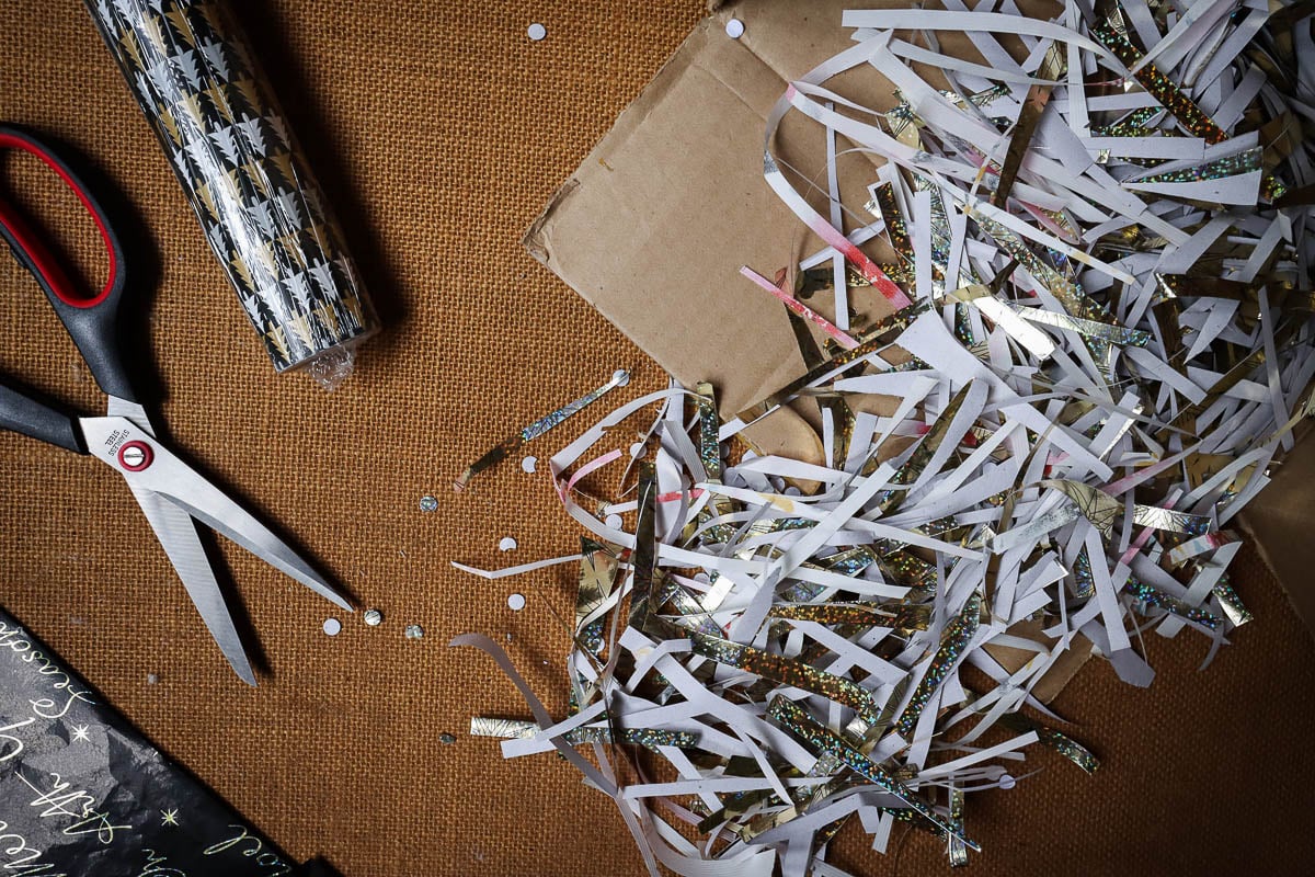 Shredded wrapping paper to use for packing
