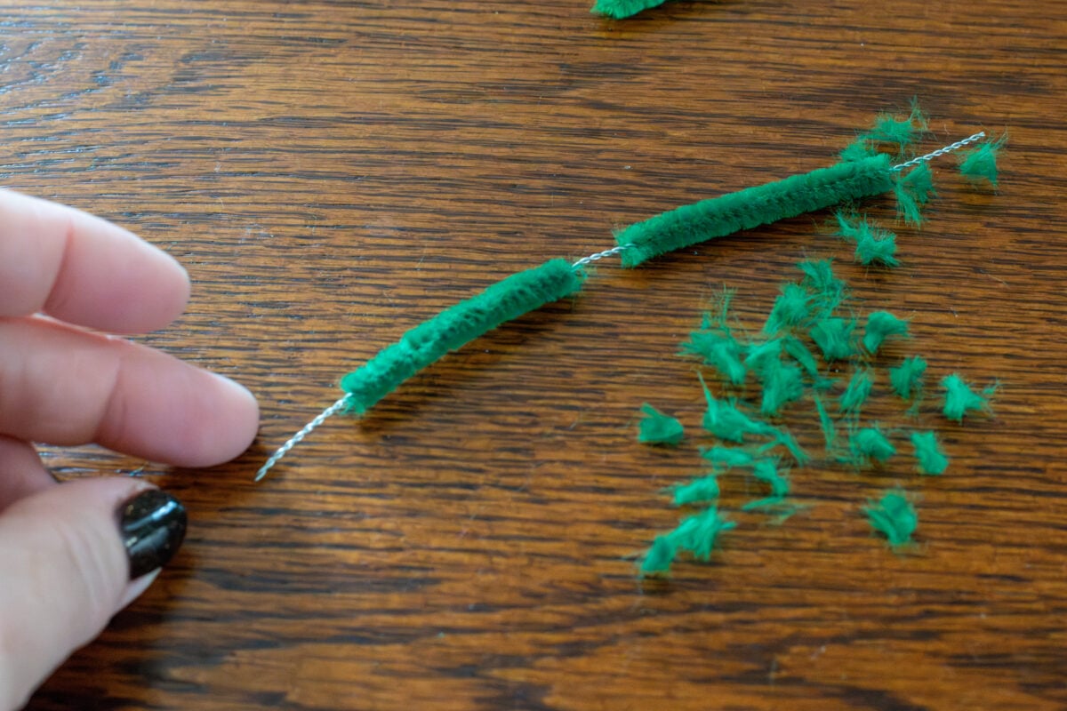 Pipe cleaner with fuzz removed. 