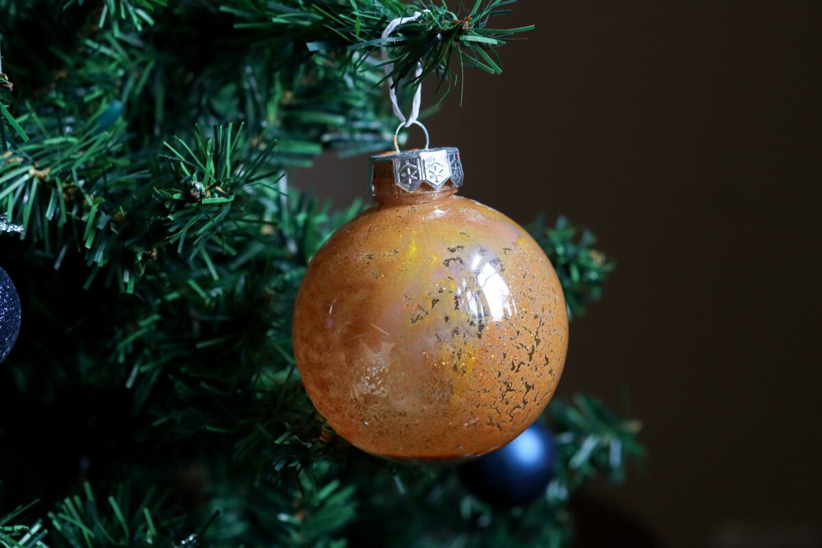 Failed galaxy Christmas ornament