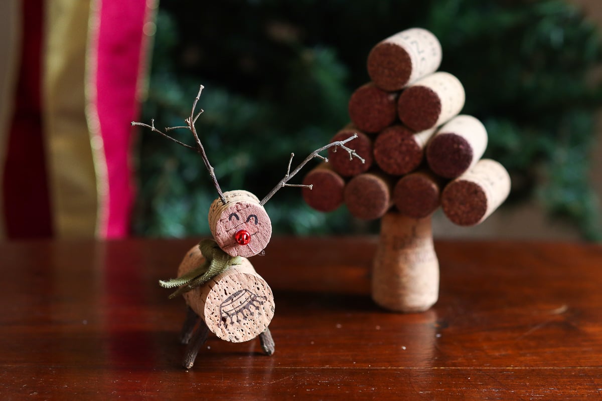 Reindeer wine bottle ornament