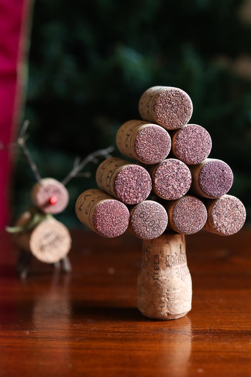 Cork Christmas tree ornament