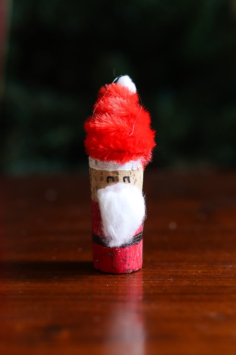 Santa made from a wine cork