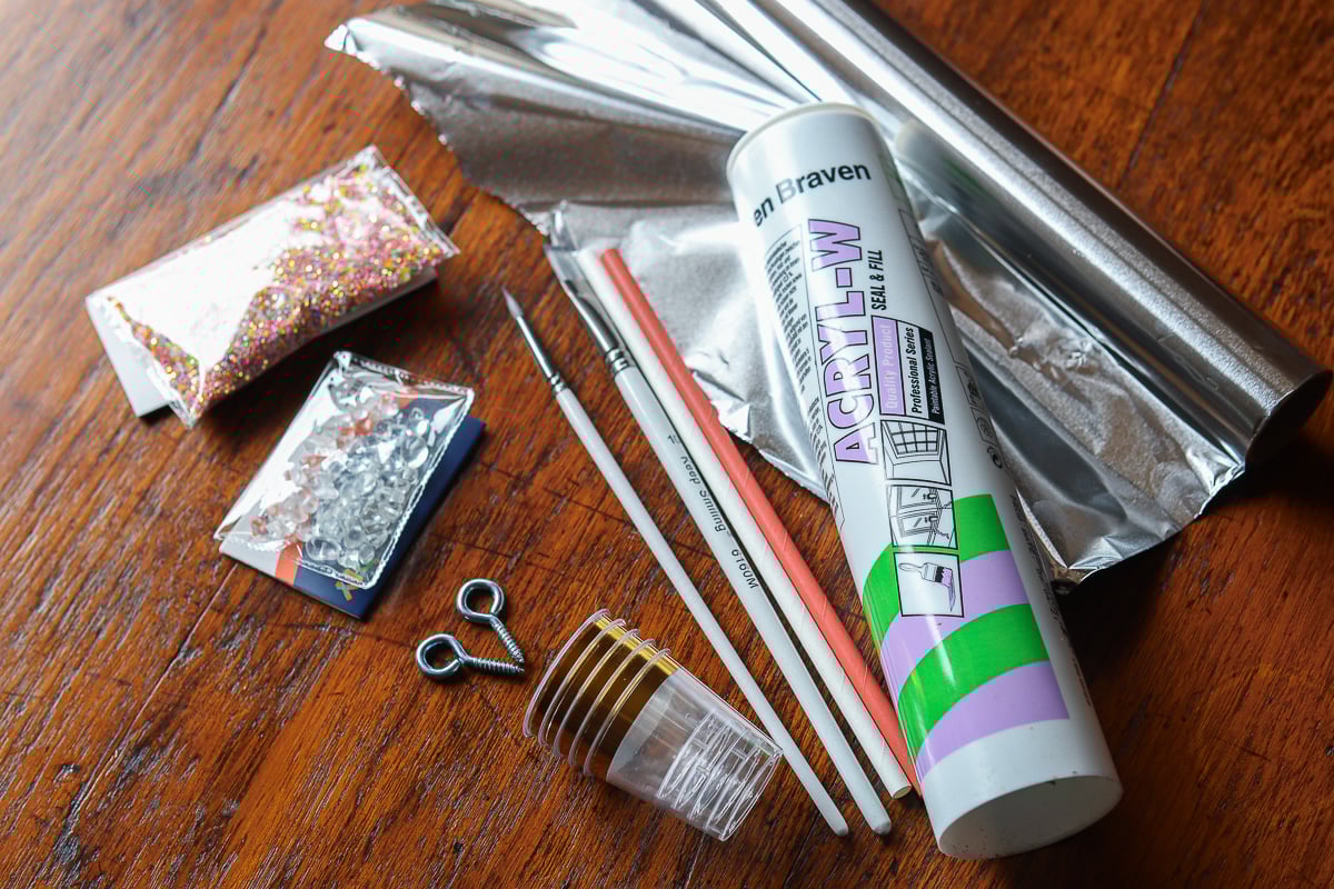 Craft supplies to make hot chocolate ornaments