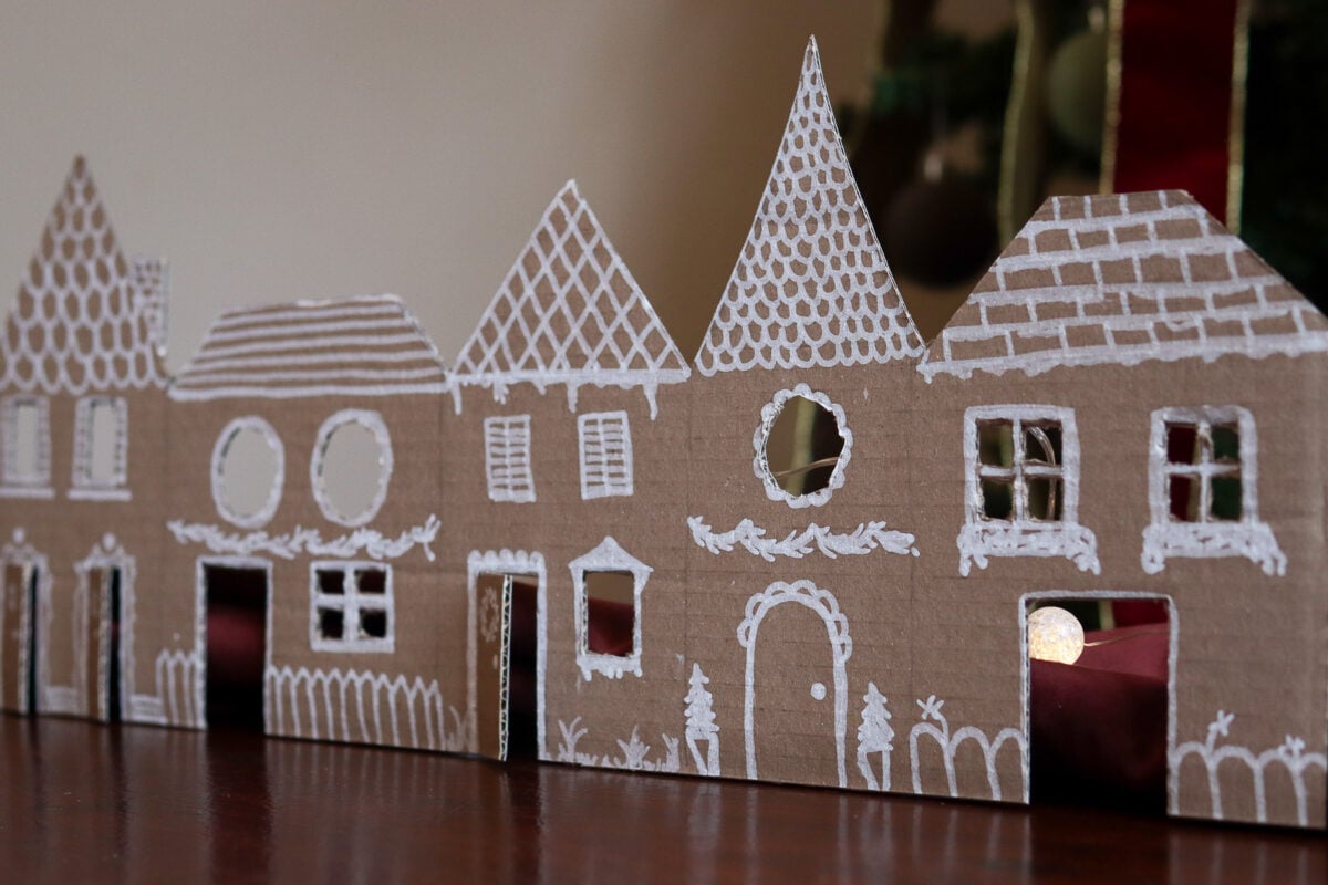 Cardboard gingerbread village