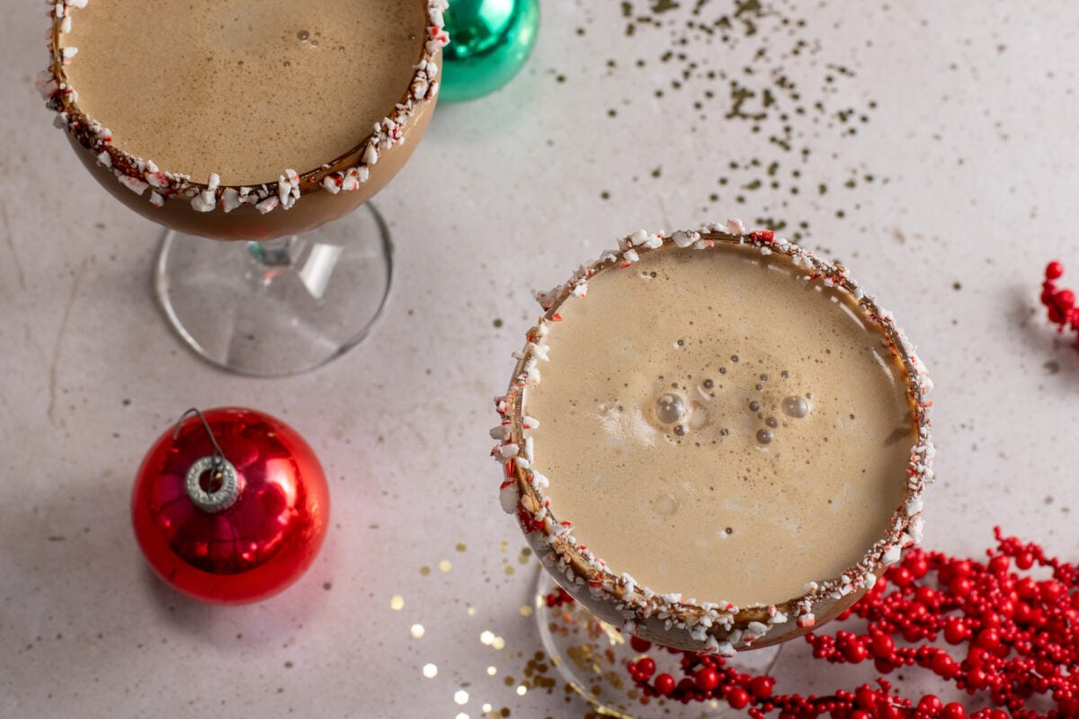 Peppermint mocha espresso martinis